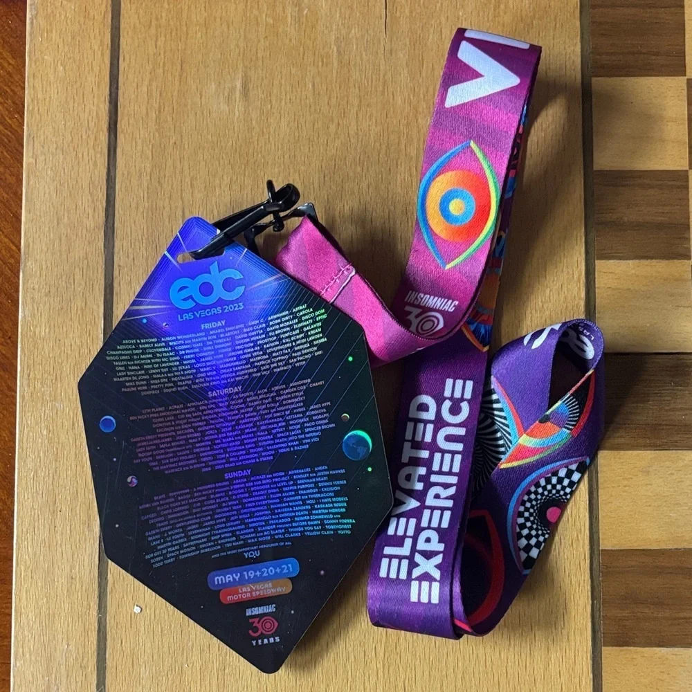 EDC VIP 2023 Colorful Festival Lanyard